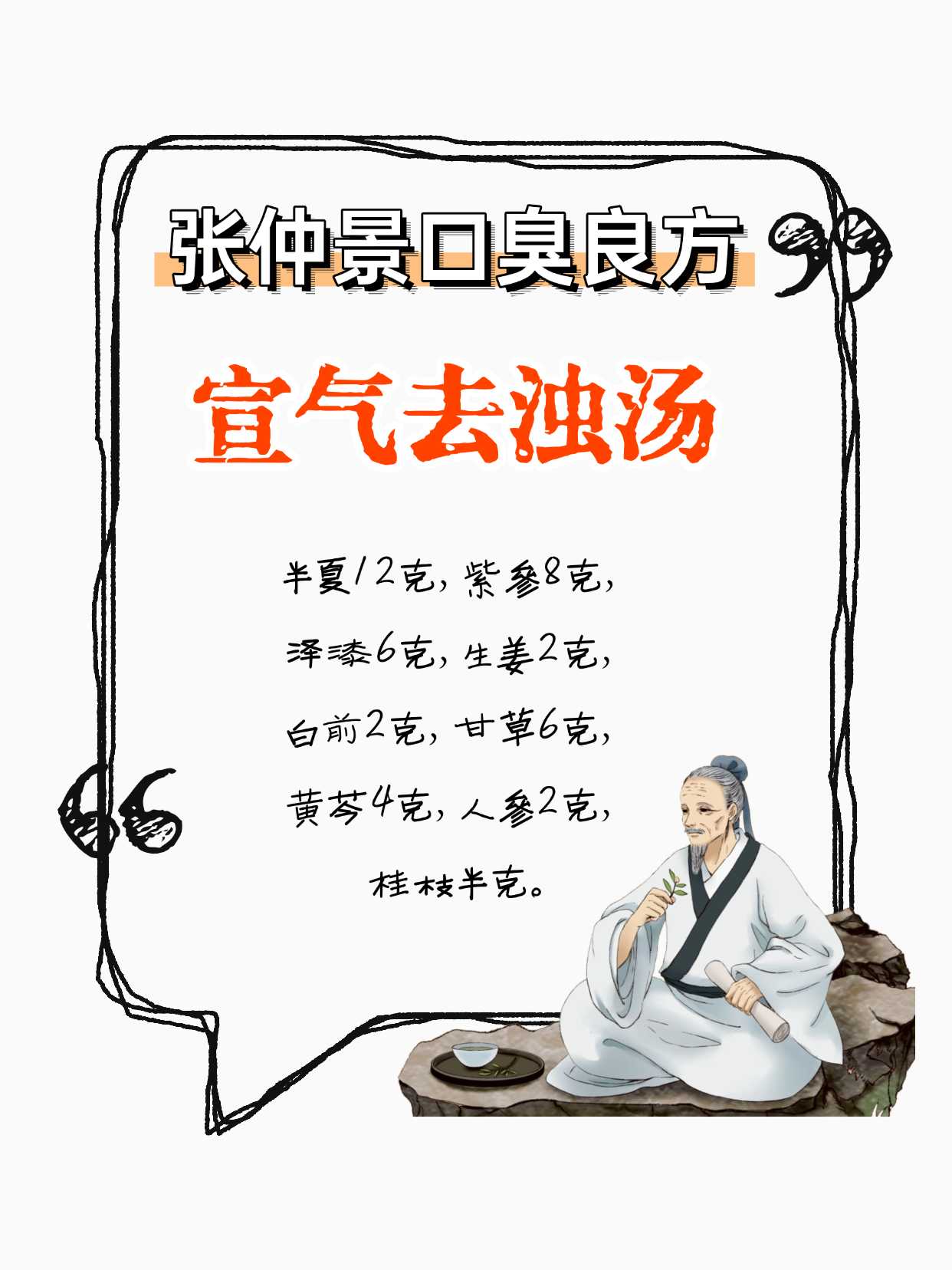 张仲景口臭方子